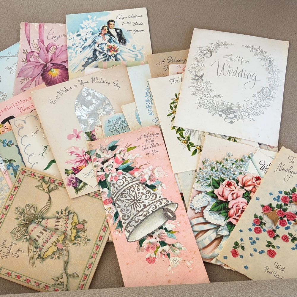 Vintage 1957 Wedding Greeting Cards Collection